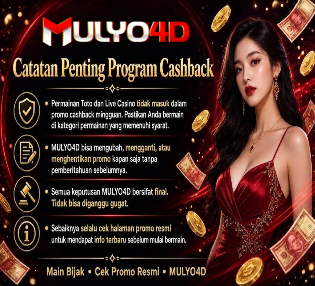 cewek yang menjelaskan catatan penting promo cashback5% pada mulyo4d